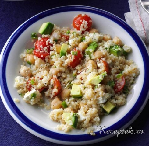 Avokádós és csicseriborsós quinoa saláta